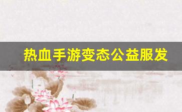 热血私服：热血手游变态公益服发布网(热血手游版)